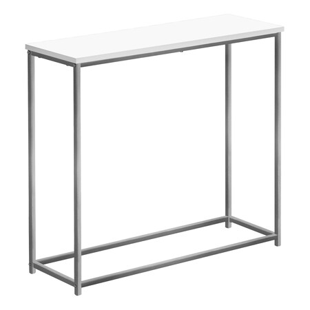 Monarch Specialties Accent Table, Console, Entryway, Narrow, Sofa, Living Room, Bedroom, White Laminate, Grey Metal I 2256